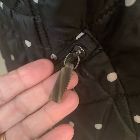 Black and White Polka Dot Puffer vest Talbots Size L Preppy career casual - Picture 11 of 16